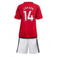 Dres Manchester United Christian Eriksen #14 Domáci pre deti 2023-24 Krátky Rukáv (+ trenírky)